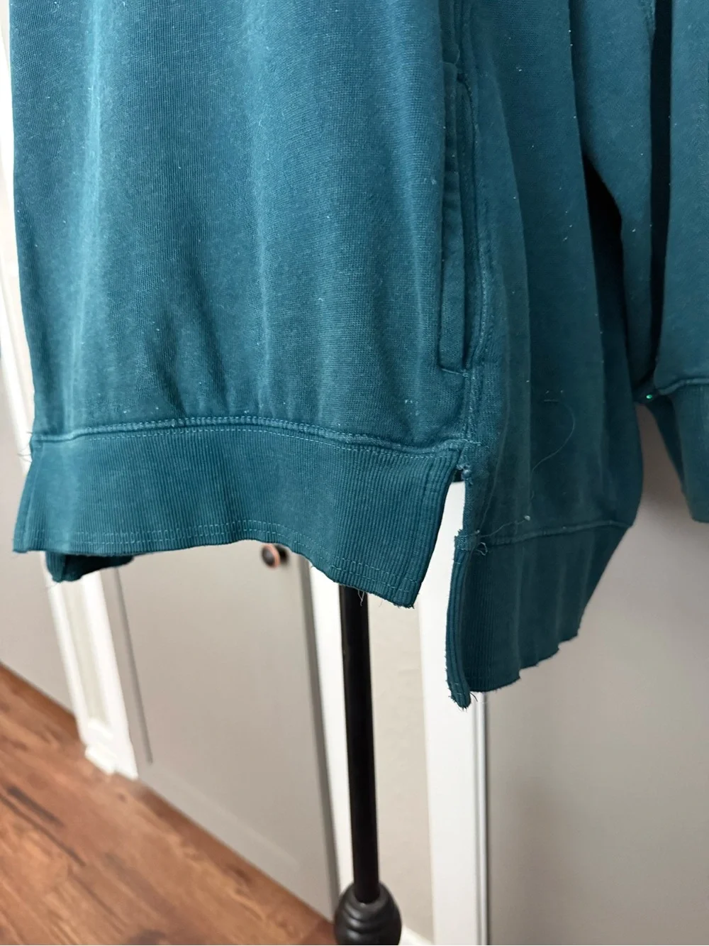 Free People Men's Teal Crewneck Pullover